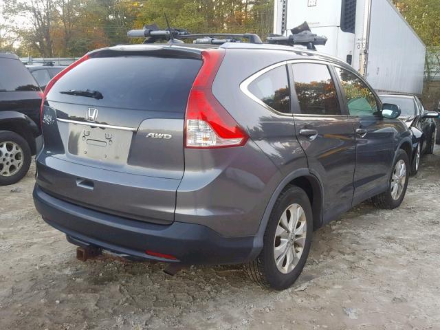 2HKRM4H70CH622710 - 2012 HONDA CR-V EXL GRAY photo 4