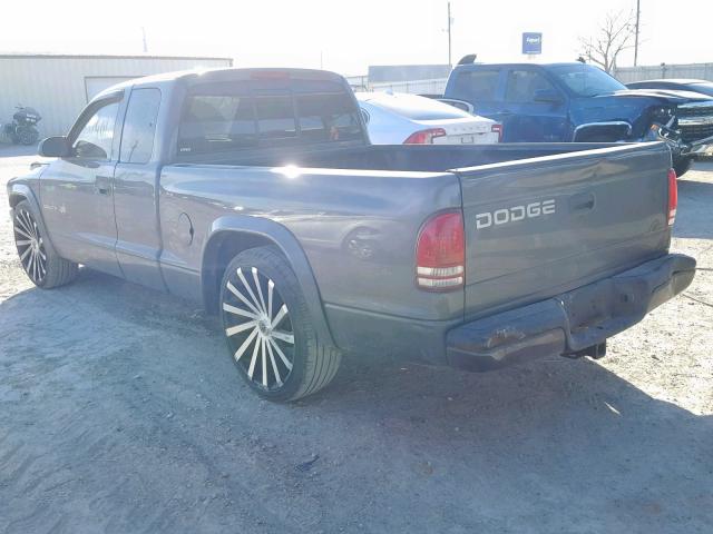 1B7GL12XX2S657286 - 2002 DODGE DAKOTA BAS GRAY photo 3