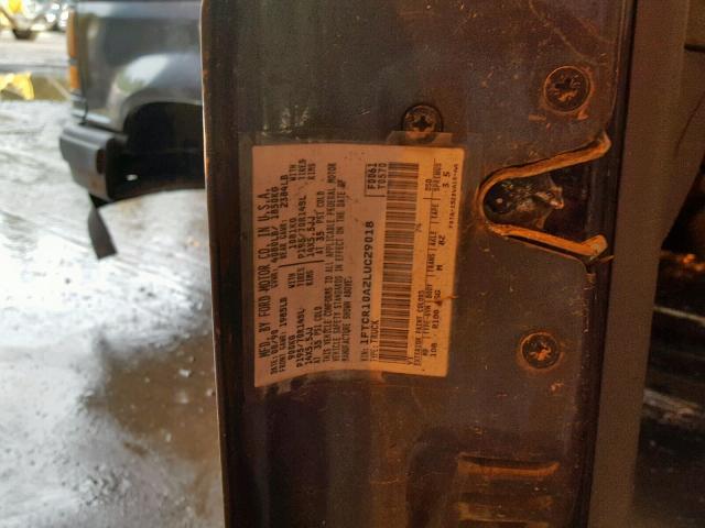 1FTCR10A2LUC29018 - 1990 FORD RANGER GRAY photo 10