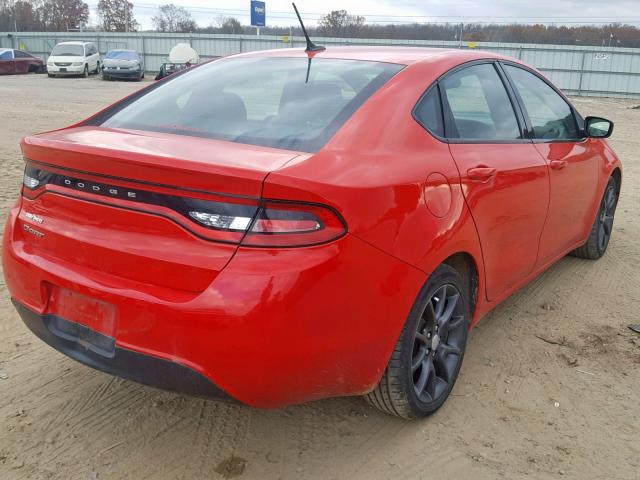 1C3CDFAA7GD736484 - 2016 DODGE DART SE RED photo 4