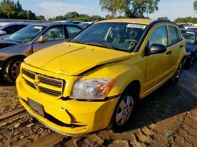 1B3HB28B87D593254 - 2007 DODGE CALIBER YELLOW photo 2