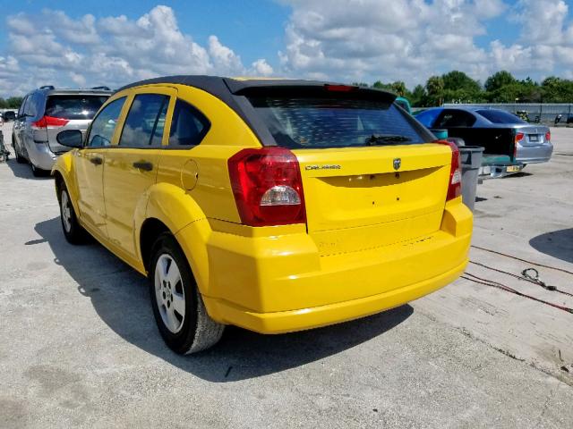 1B3HB28B87D593254 - 2007 DODGE CALIBER YELLOW photo 3