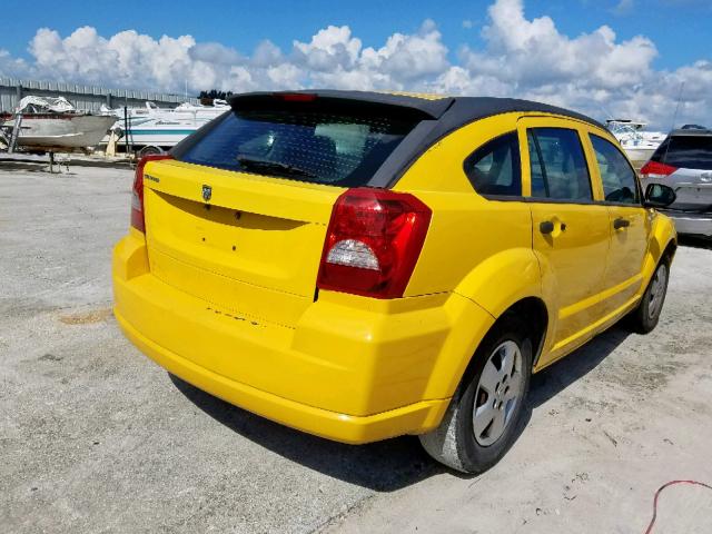 1B3HB28B87D593254 - 2007 DODGE CALIBER YELLOW photo 4