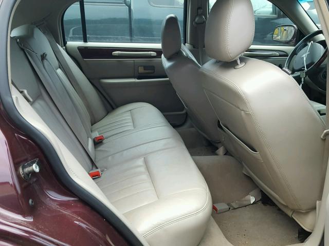 1LNHM81W16Y618880 - 2006 LINCOLN TOWN CAR S BURGUNDY photo 6