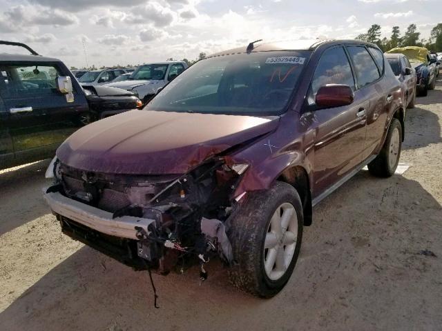 JN8AZ08TX5W330388 - 2005 NISSAN MURANO SL MAROON photo 2