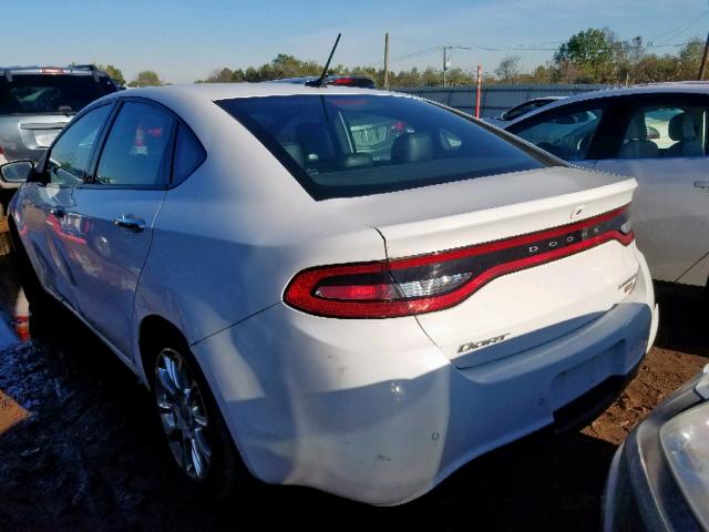 1C3CDFCH9DD133400 - 2013 DODGE DART LIMIT WHITE photo 3