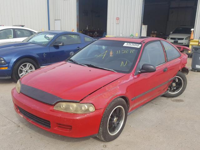 1HGEJ2129RL012983 - 1994 HONDA CIVIC DX RED photo 2