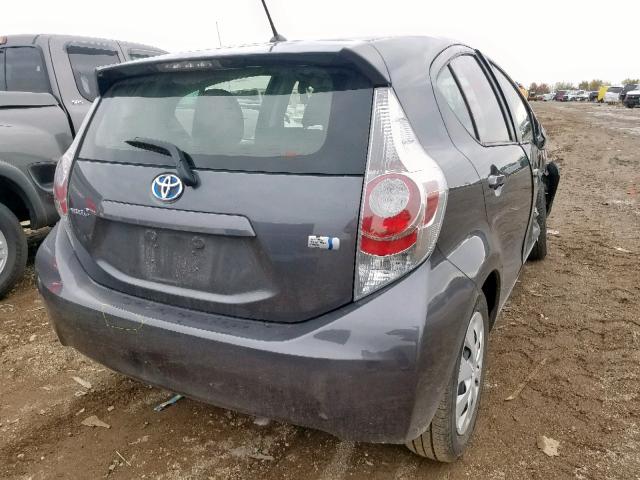 JTDKDTB31D1554931 - 2013 TOYOTA PRIUS C GRAY photo 4