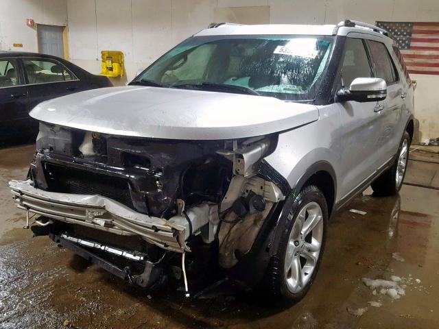 1FM5K8F8XEGC48942 - 2014 FORD EXPLORER L SILVER photo 2