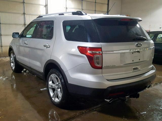 1FM5K8F8XEGC48942 - 2014 FORD EXPLORER L SILVER photo 3