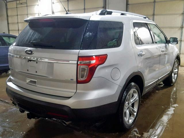 1FM5K8F8XEGC48942 - 2014 FORD EXPLORER L SILVER photo 4