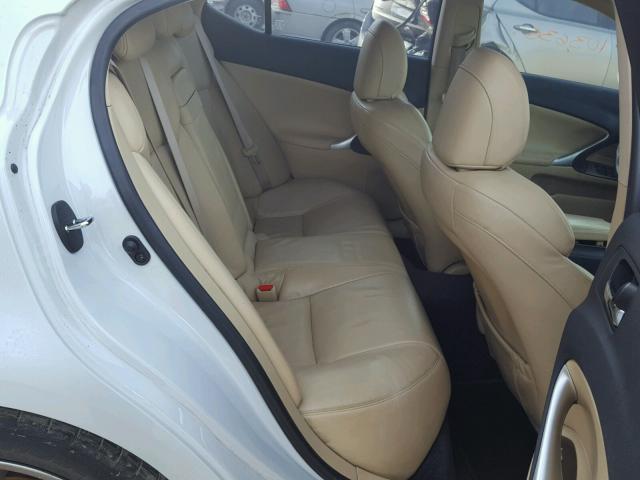 JTHBK262985065868 - 2008 LEXUS IS 250 WHITE photo 6