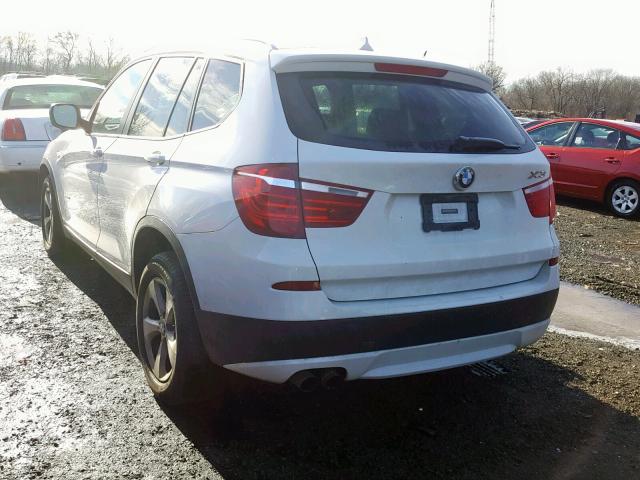 5UXWX5C55CL718171 - 2012 BMW X3 XDRIVE2 WHITE photo 3