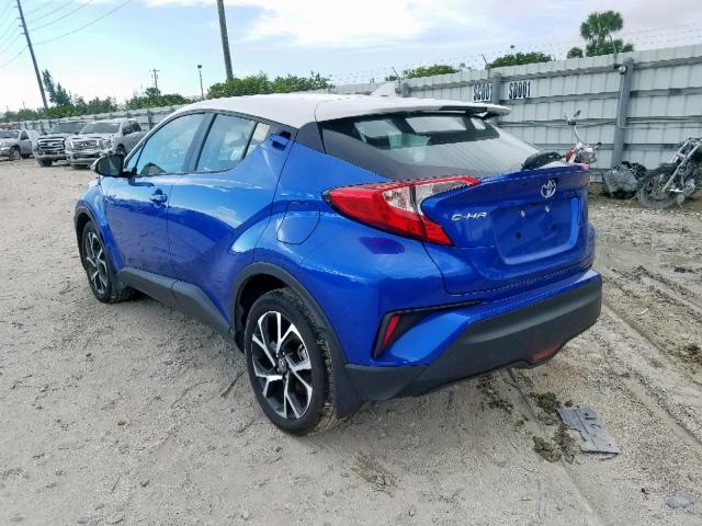 NMTKHMBX3JR045837 - 2018 TOYOTA C-HR XLE BLUE photo 3