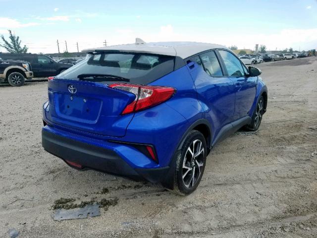 NMTKHMBX3JR045837 - 2018 TOYOTA C-HR XLE BLUE photo 4