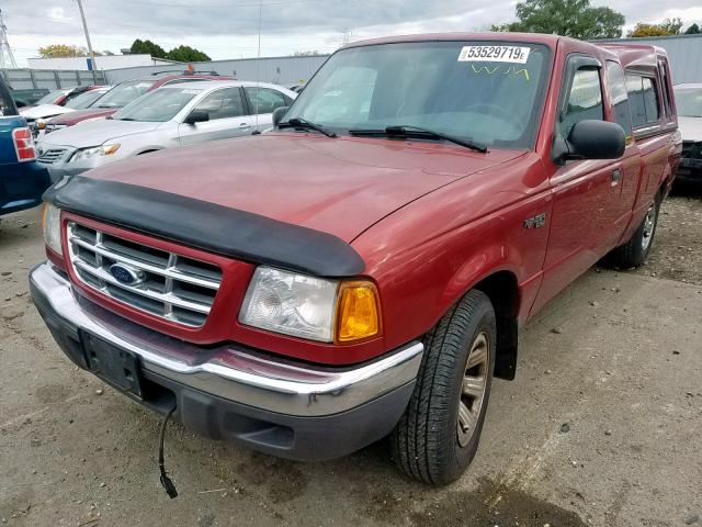 1FTYR14V81PB37457 - 2001 FORD RANGER SUP MAROON photo 2