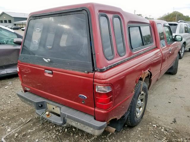 1FTYR14V81PB37457 - 2001 FORD RANGER SUP MAROON photo 4