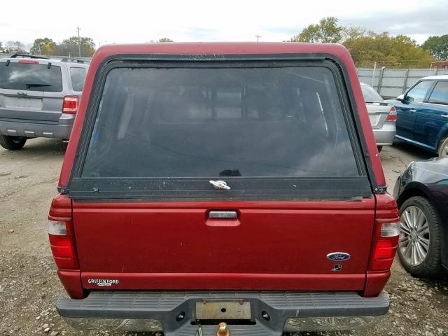 1FTYR14V81PB37457 - 2001 FORD RANGER SUP MAROON photo 9