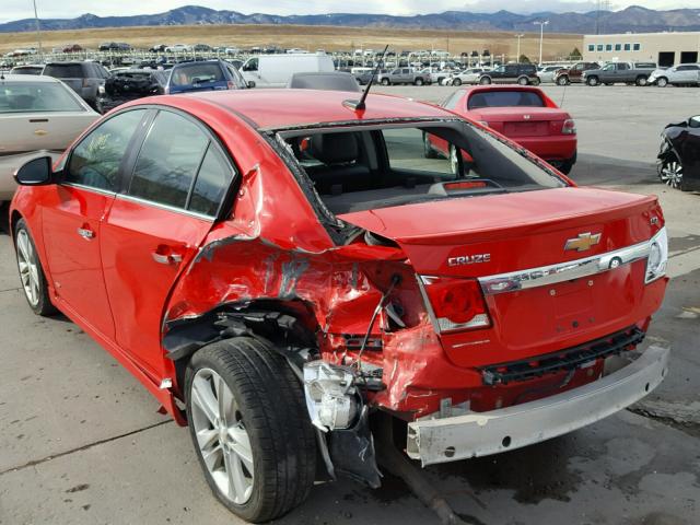 1G1PG5SB6E7365019 - 2014 CHEVROLET CRUZE LTZ RED photo 3