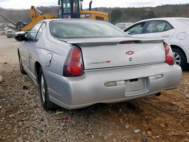 2G1WX12K739421159 - 2003 CHEVROLET MONTE CARL SILVER photo 3