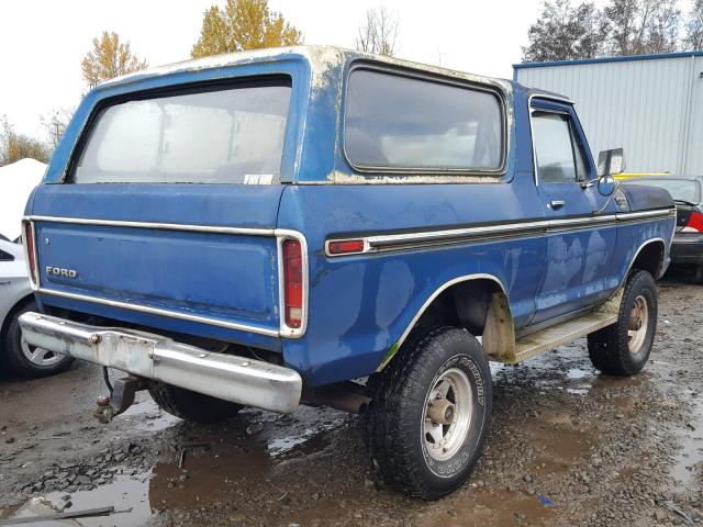 U15HLBE0238 - 1978 FORD BRONCO BLUE photo 4