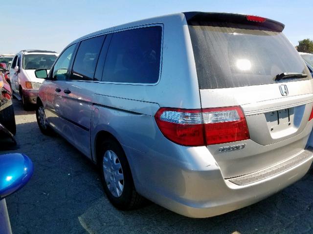 5FNRL38297B126133 - 2007 HONDA ODYSSEY LX GRAY photo 3