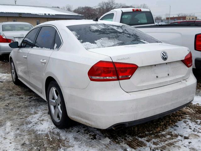 1VWBP7A38CC041577 - 2012 VOLKSWAGEN PASSAT SE WHITE photo 3