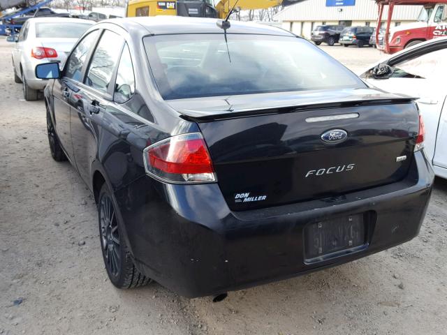 1FAHP3GNXAW106154 - 2010 FORD FOCUS SES BLACK photo 3