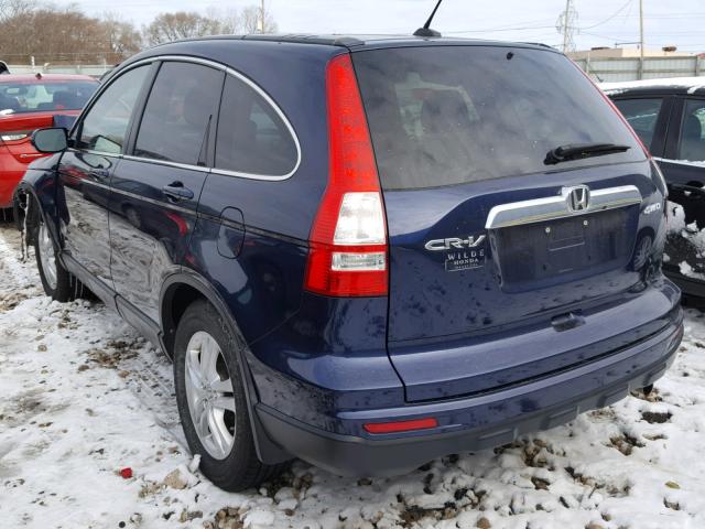 5J6RE4H77AL053323 - 2010 HONDA CR-V EXL BLUE photo 3