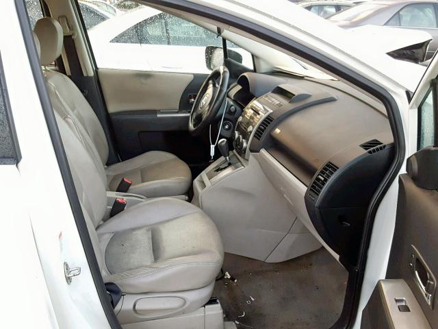 JM1CR29L590335473 - 2009 MAZDA 5 WHITE photo 5