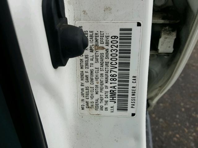 JHMRA1867VC003209 - 1997 HONDA ODYSSEY BA WHITE photo 10