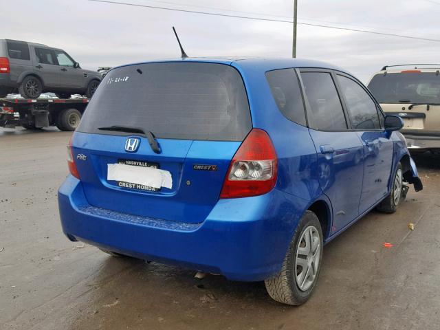 JHMGD37448S030369 - 2008 HONDA FIT BLUE photo 4