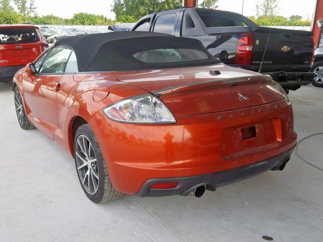 4A37L5EF5BE001311 - 2011 MITSUBISHI ECLIPSE SP ORANGE photo 3