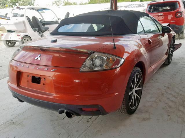 4A37L5EF5BE001311 - 2011 MITSUBISHI ECLIPSE SP ORANGE photo 4