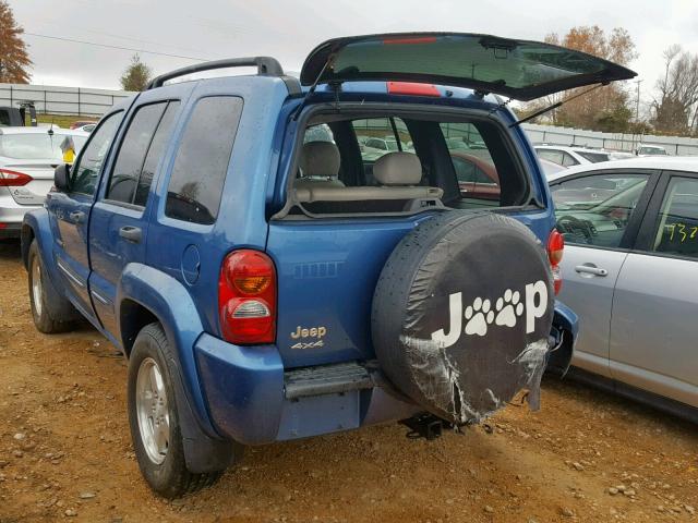 1J8GL58K53W654348 - 2003 JEEP LIBERTY LI BLUE photo 3