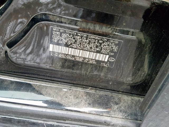 JTHBK262165022364 - 2006 LEXUS IS 250 BLACK photo 10