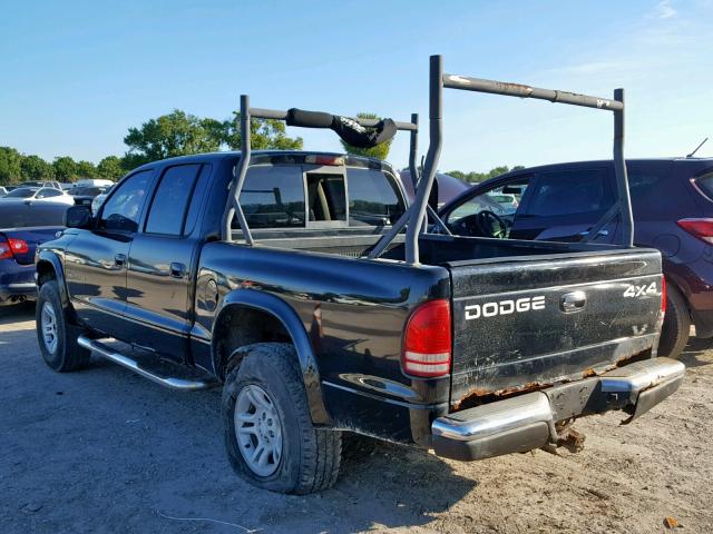 1B7HG48Z62S700248 - 2002 DODGE DAKOTA QUA BLACK photo 3