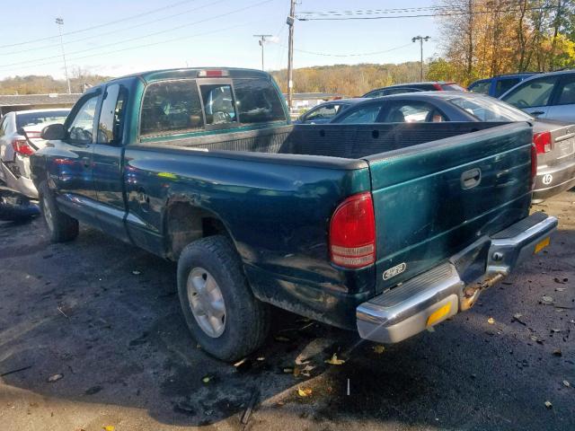 1B7GG23X4VS131118 - 1997 DODGE DAKOTA GREEN photo 3