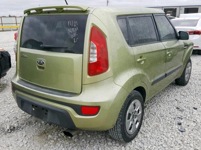 KNDJT2A52D7500076 - 2013 KIA SOUL GREEN photo 4