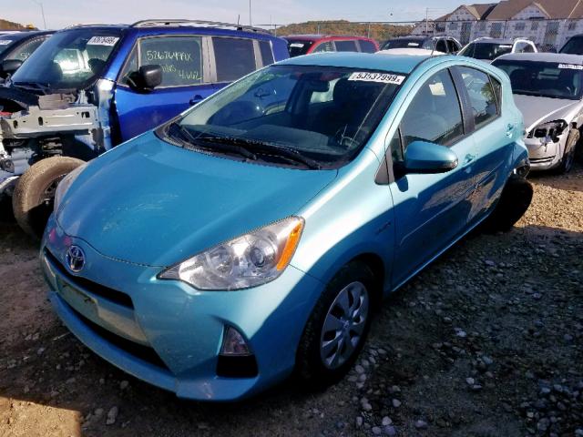 JTDKDTB38D1057763 - 2013 TOYOTA PRIUS C BLUE photo 2