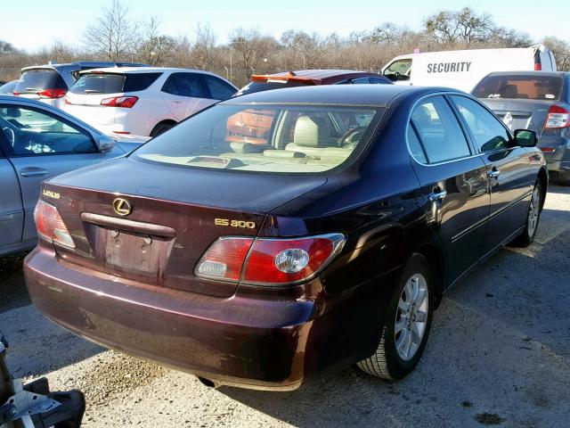 JTHBF30G430108713 - 2003 LEXUS ES 300 BURGUNDY photo 4