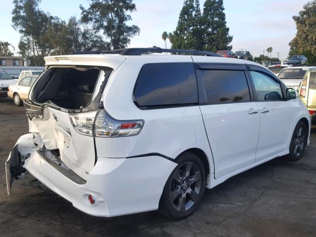 5TDXK3DC6GS758432 - 2016 TOYOTA SIENNA SE WHITE photo 4