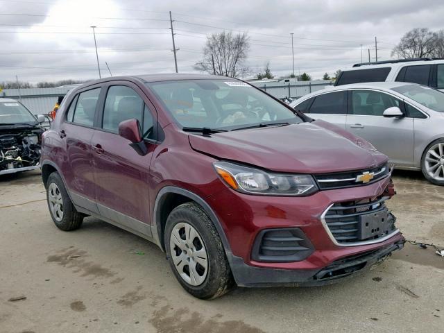 3GNCJKSB4HL149148 - 2017 CHEVROLET TRAX LS RED photo 1