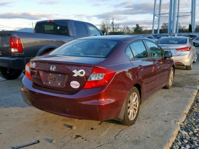 19XFB2F97CE338917 - 2012 HONDA CIVIC EXL RED photo 4