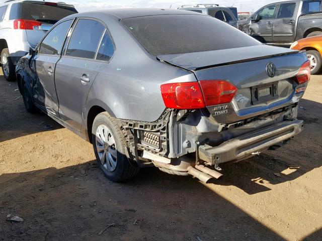 3VW2K7AJ7EM297711 - 2014 VOLKSWAGEN JETTA BASE Մոխրագույն լուսանկար 3