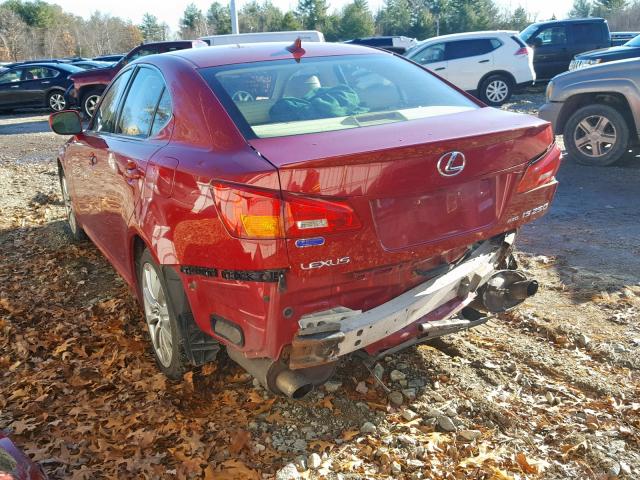 JTHCK262585020043 - 2008 LEXUS IS 250 RED photo 3