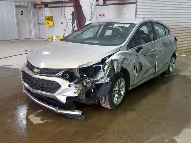 3G1BE6SM5HS519295 - 2017 CHEVROLET CRUZE LT SILVER photo 2