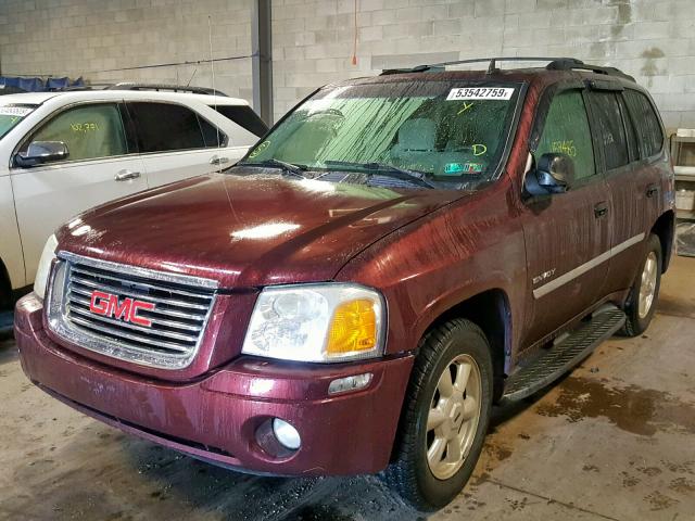 1GKDT13S962274729 - 2006 GMC ENVOY MAROON photo 2