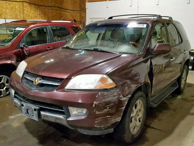 2HNYD18881H521207 - 2001 ACURA MDX TOURIN MAROON photo 2