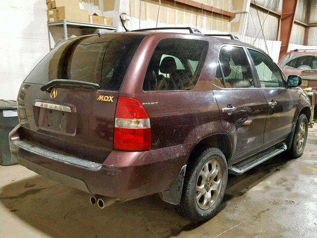 2HNYD18881H521207 - 2001 ACURA MDX TOURIN MAROON photo 4